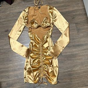 Gold Mini Party Dress